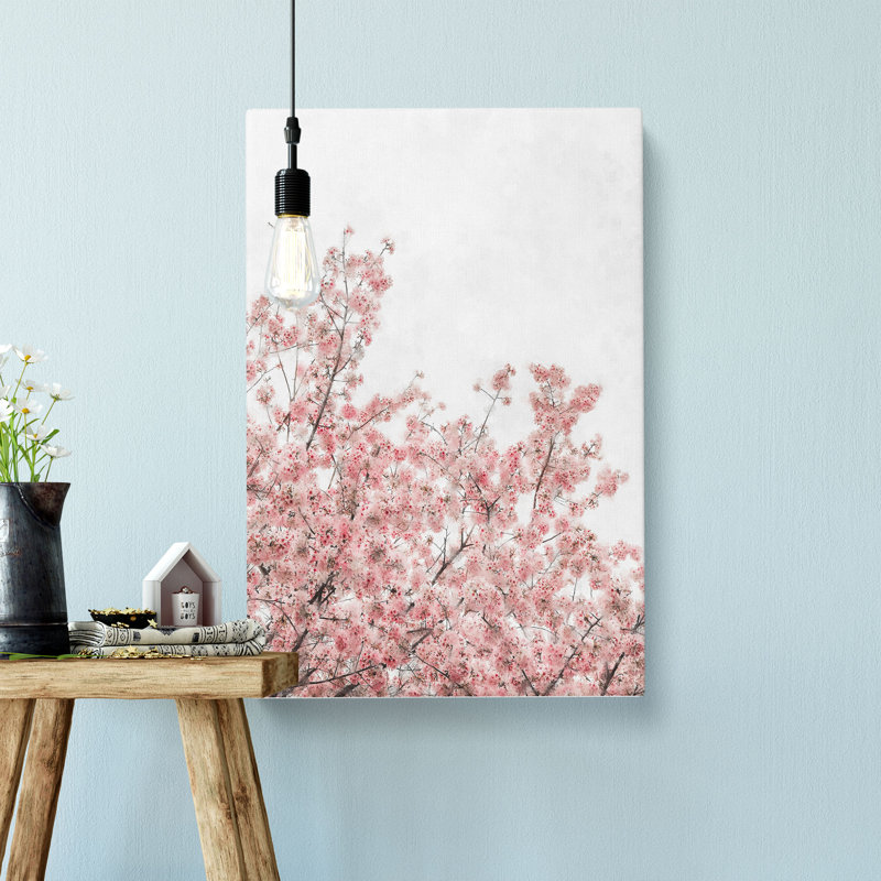 Pink Cherry Tree - Wrapped Canvas Painting, 91cm H x 60cm W x 3cm D