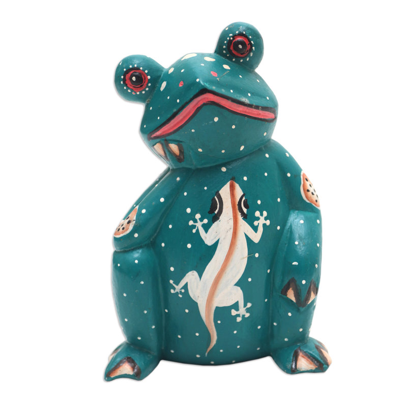Dakota Fields Handmade Daydreaming Frog Wood Statuette