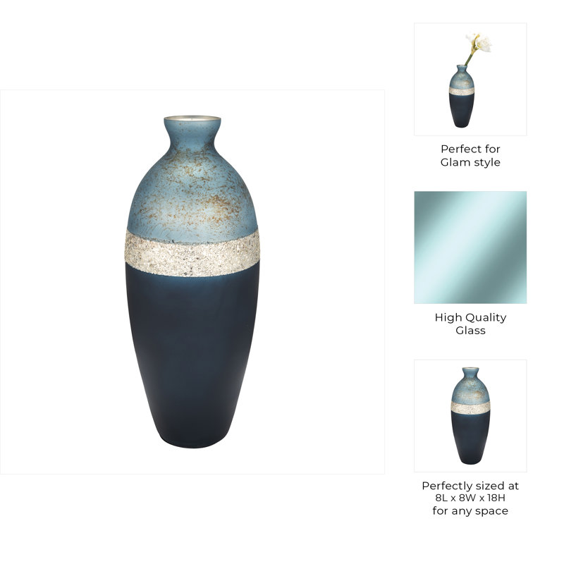 Glass Vase Modern Decorative Accent with Textured Band and Curved Silhouette for Contemporary Interiors and Stylish Design Enhancements in Living Room or Entryway Display Arrangement