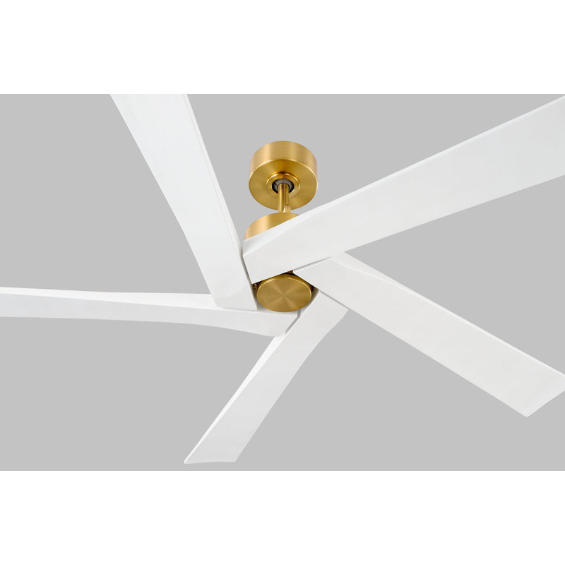 Aspen, 70" Wide, Burnished Brass with Matte White Blades
