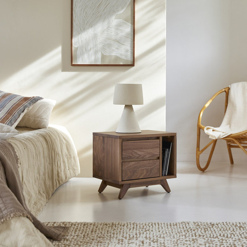 Esmée 48cm W Solid Wood Bedside Table