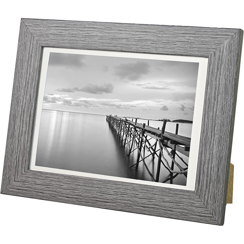 Matte Picture Frame with Mat, Dark Grey