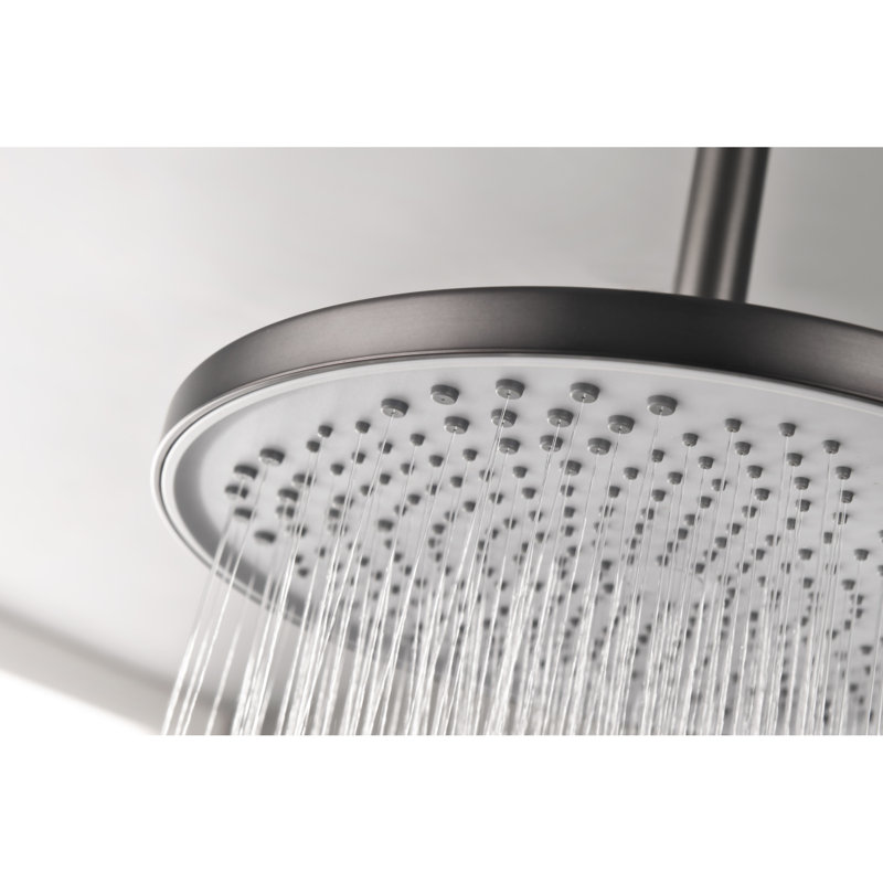 Modern Luxury Shower Head - High , Rain, Brass, 1-Min Fit, , Gunmetal Prominent Modern, Setup, Look