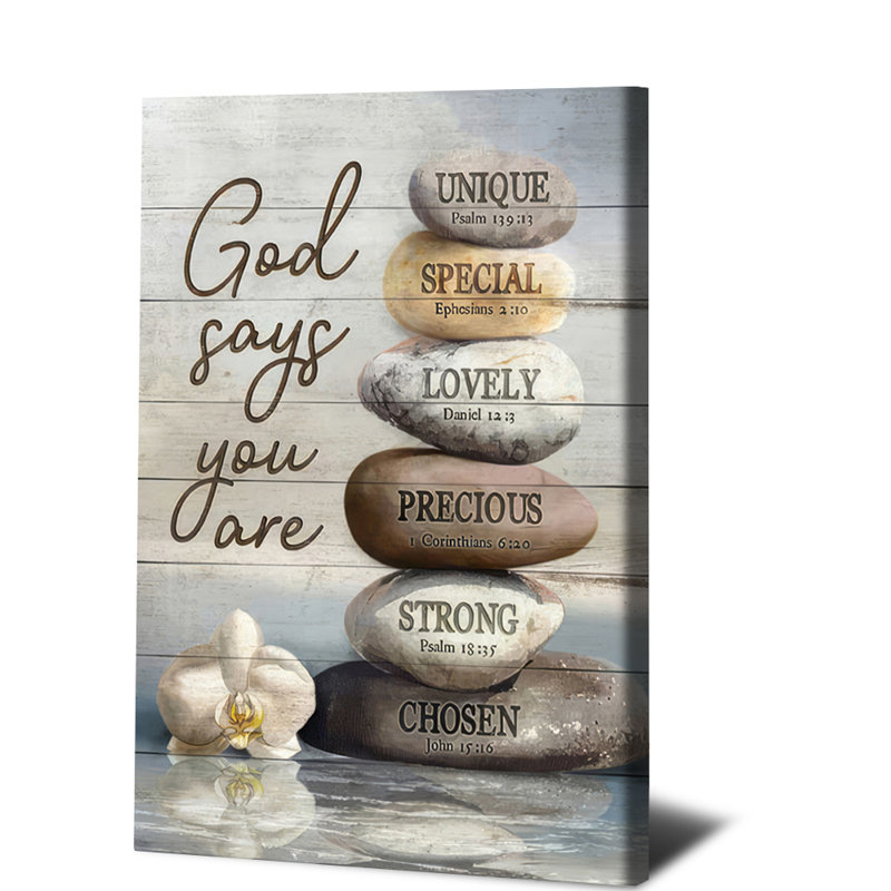 1 PC, art mural, affiches, art mural chrétien inspirant, God Says You Are Unique Special, H 28 po x l 40 po