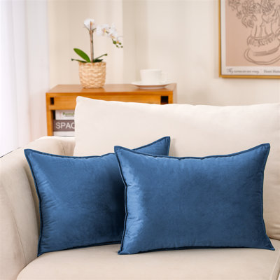 Housse de coussin carré en velours à bride