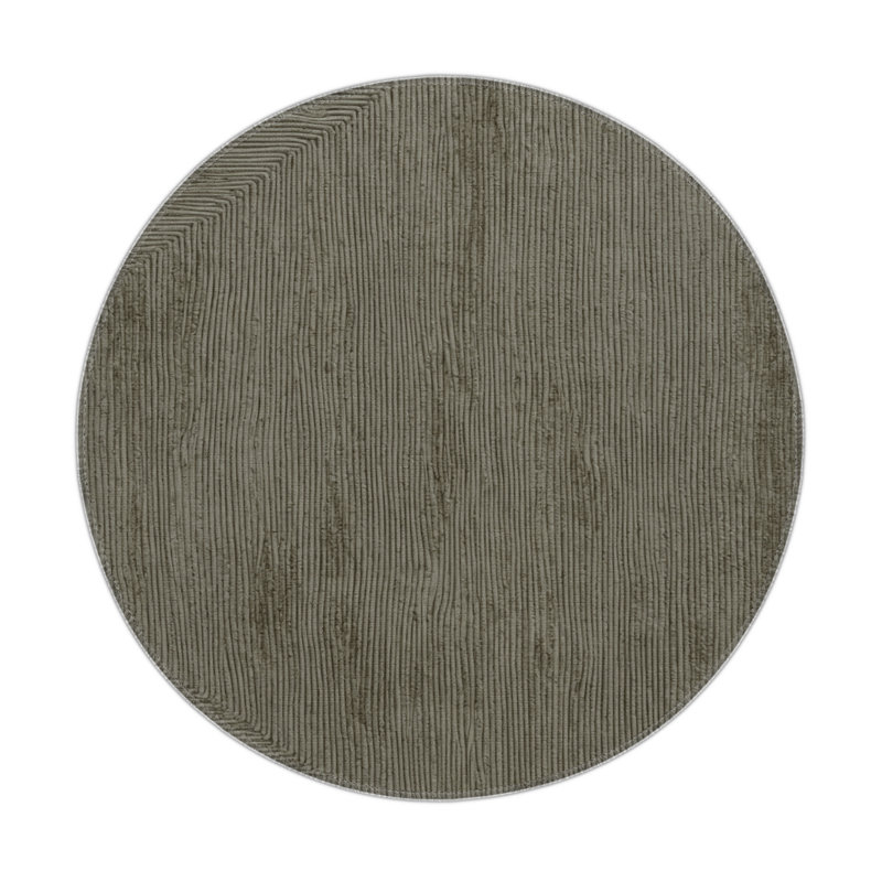 Abstract Gray Indoor and Outdoor Area Rug, Round 5'