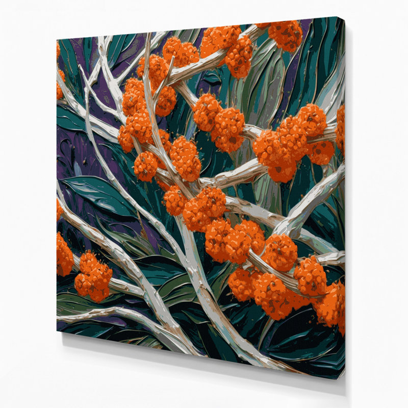 Art mural sur toile, légumes, argousier noir, 16" H x 16" W