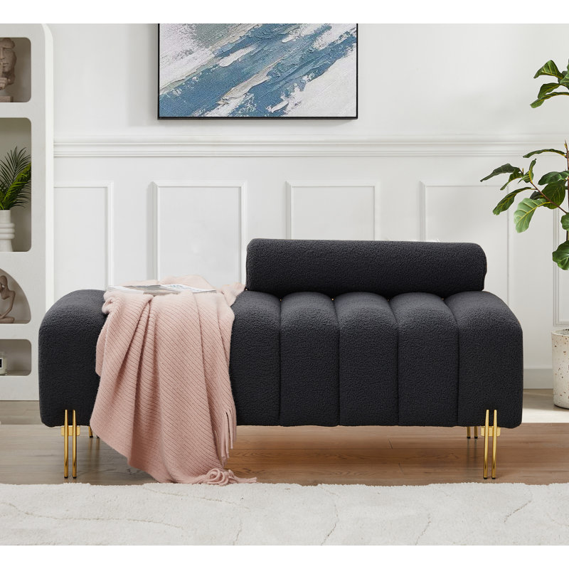 Banc d'appoint rembourré 54 "Adalyna Boucle, Gris
