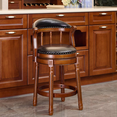 Tabourets de bar en cuir et cuir, chaise de bar pivotante à 360 degrés avec dossier, tabourets de bar à hauteur de comptoir