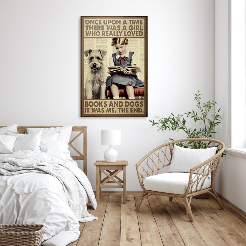 Impression sur toile, "A Girl Who Really Lived" et chiens sur toile, H 14 po x l 11 po x P 1,25 po