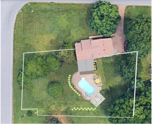 Amazing Backyard Before and After: Mapped out image