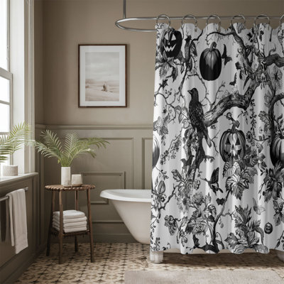 Spooky Chinoiserie Motifs - 1 Piece Standard Shower Curtain