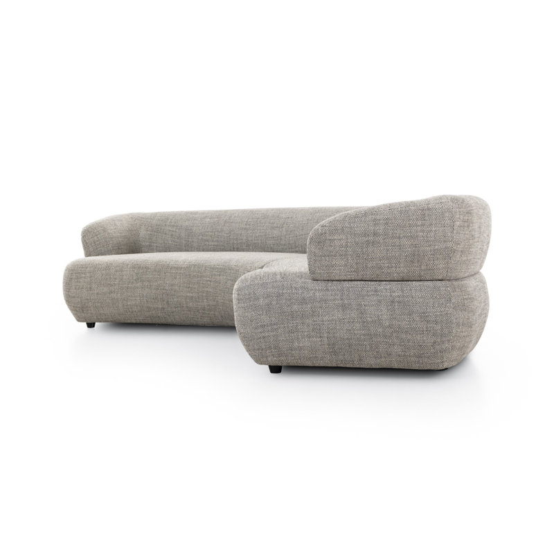 Athens Gray Curved Polyester Blend 2-Piece Sofa