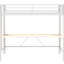 Structure de lit simple pour lit mezzanine blanc, avec bureau et DEL, fabrication en métal, facile à installer, bureau sans sommier, finition blanche, stable nécessaire, assemblage-1521644751-1521644747