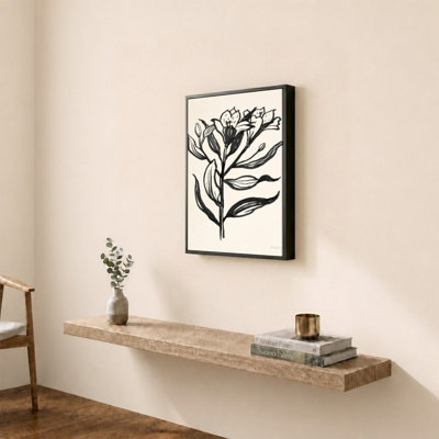 «Ink Flower I Cream» par Sara Zieve Miller - Impression sur toile