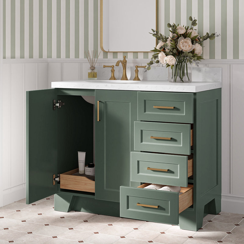 42" Single Bathroom Vanity Base Only, Natural Oak