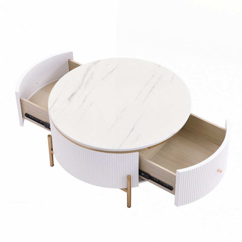 Table basse moderne avec tiroirs Modern, Blanc