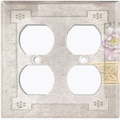 Patterned 2 - Gang Toggle Light Switch Standard Wall Plate