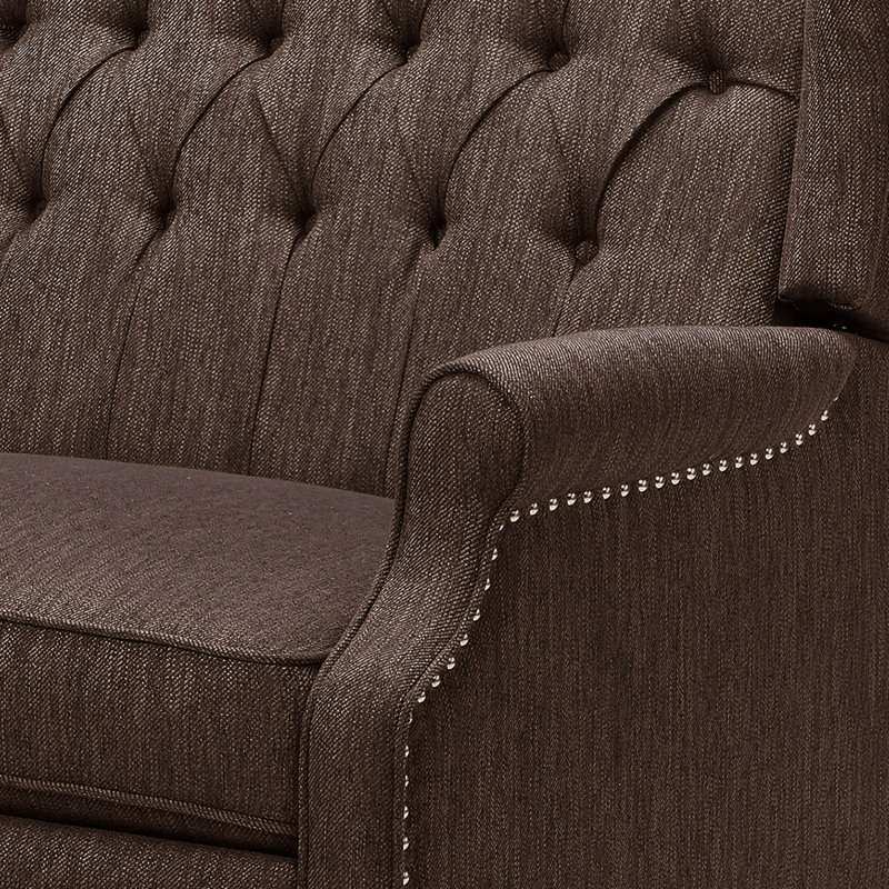 Mattice Upholstered Recliner, Brown