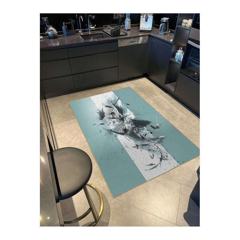 Tapis tissé à base créative et lavable à la machine, Sous-tapis carré 3 pi 3 po inclus