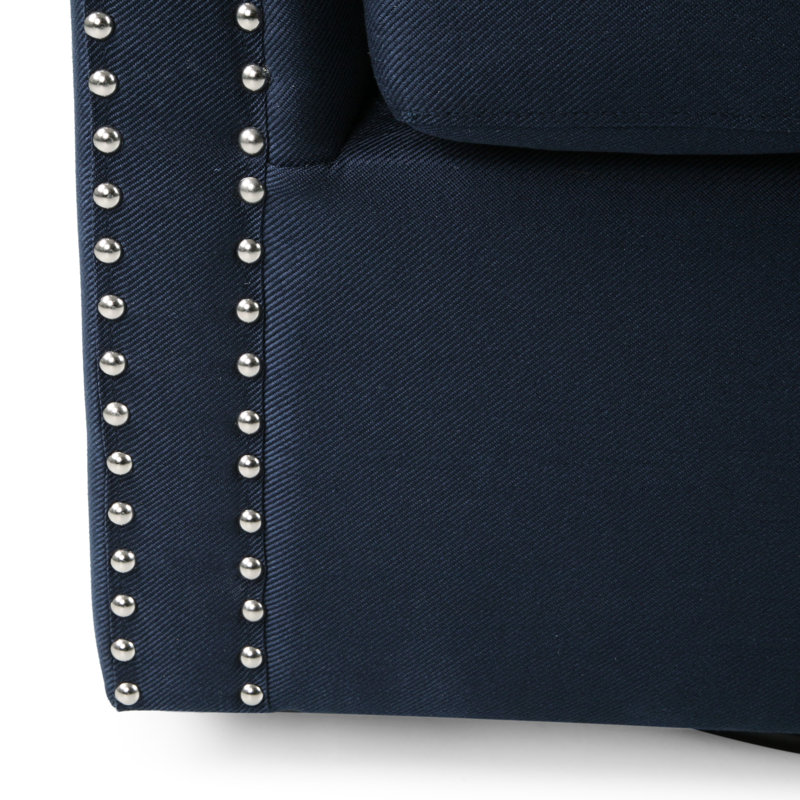 Modern Fabric Blue Swivel Chair - 32.75" Package Width Dimension Comfortable Rotating In Cover Handcrafted