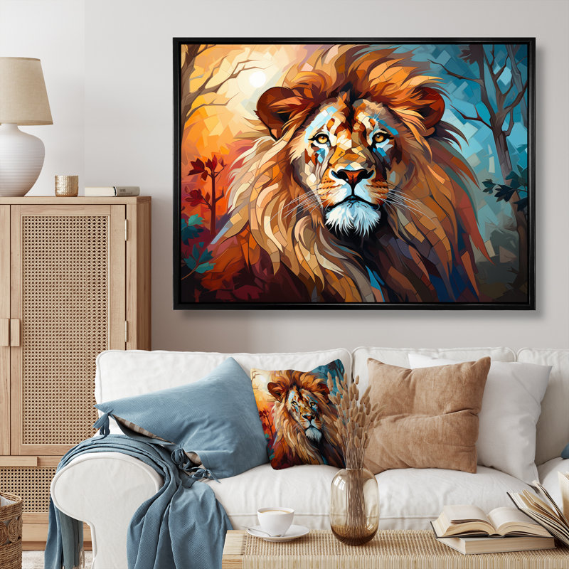«Kayvonna Lion Contemporary Pride Contemporary», reproduction sur toile, Cadre flottant noir, H 30 po x l 40 po x P 1,5 po