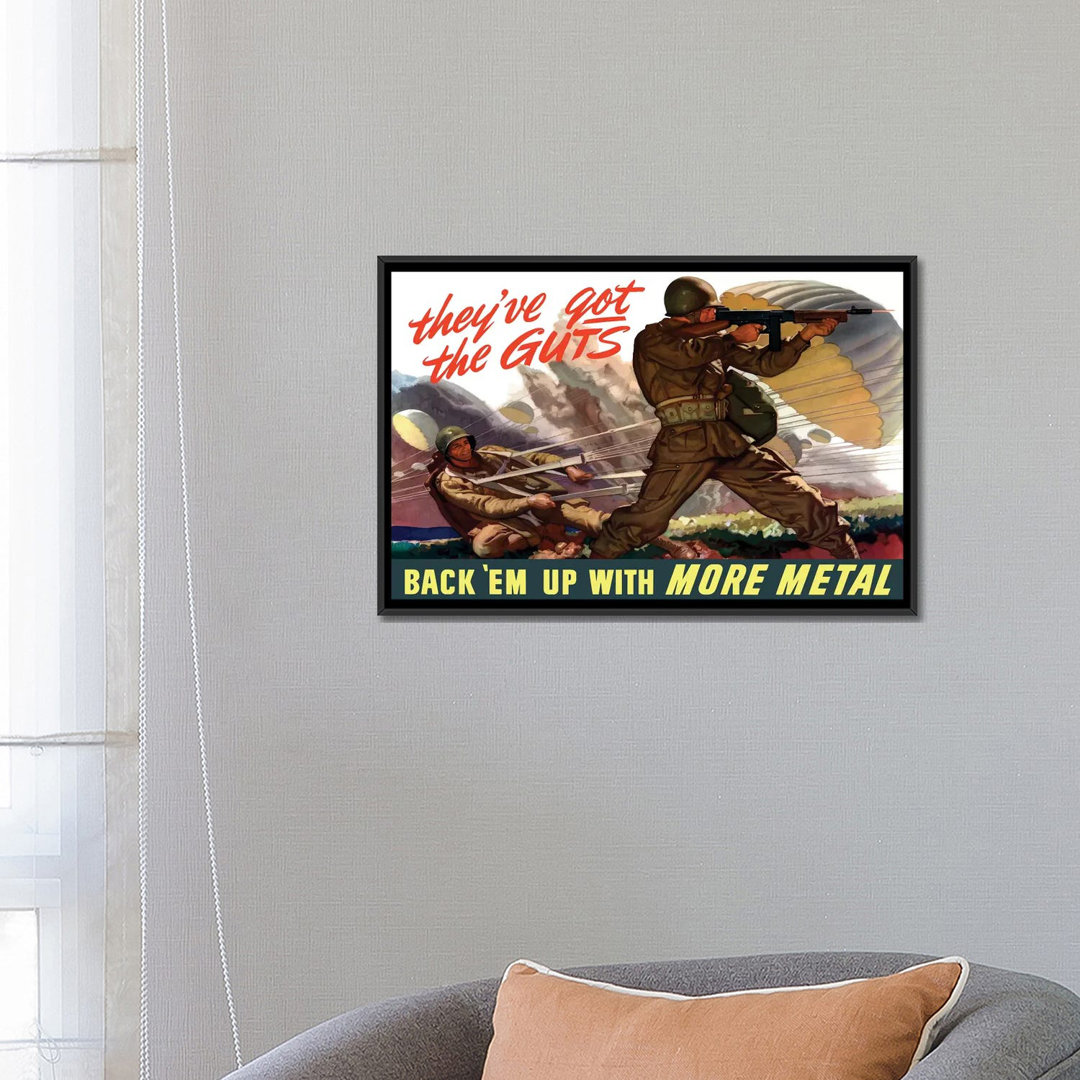 " WWII Poster Of Airborne Troops Parachuting Into Battle I " by John Parrot East Urban Home Mat