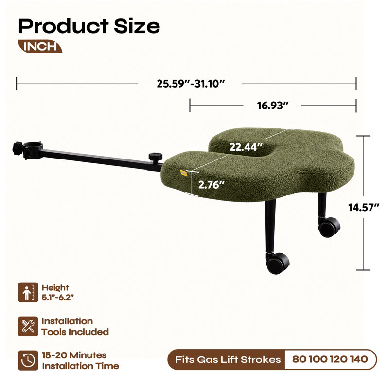 Tabouret à pieds extensible, Green Fabric