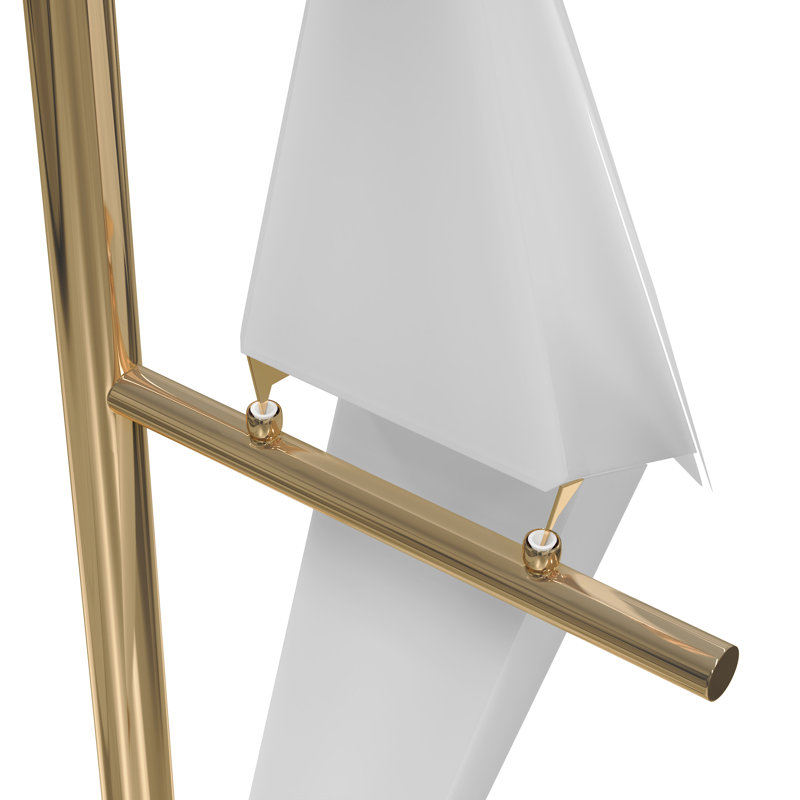 62'' Gold Led Floor Lamp Bird Shape