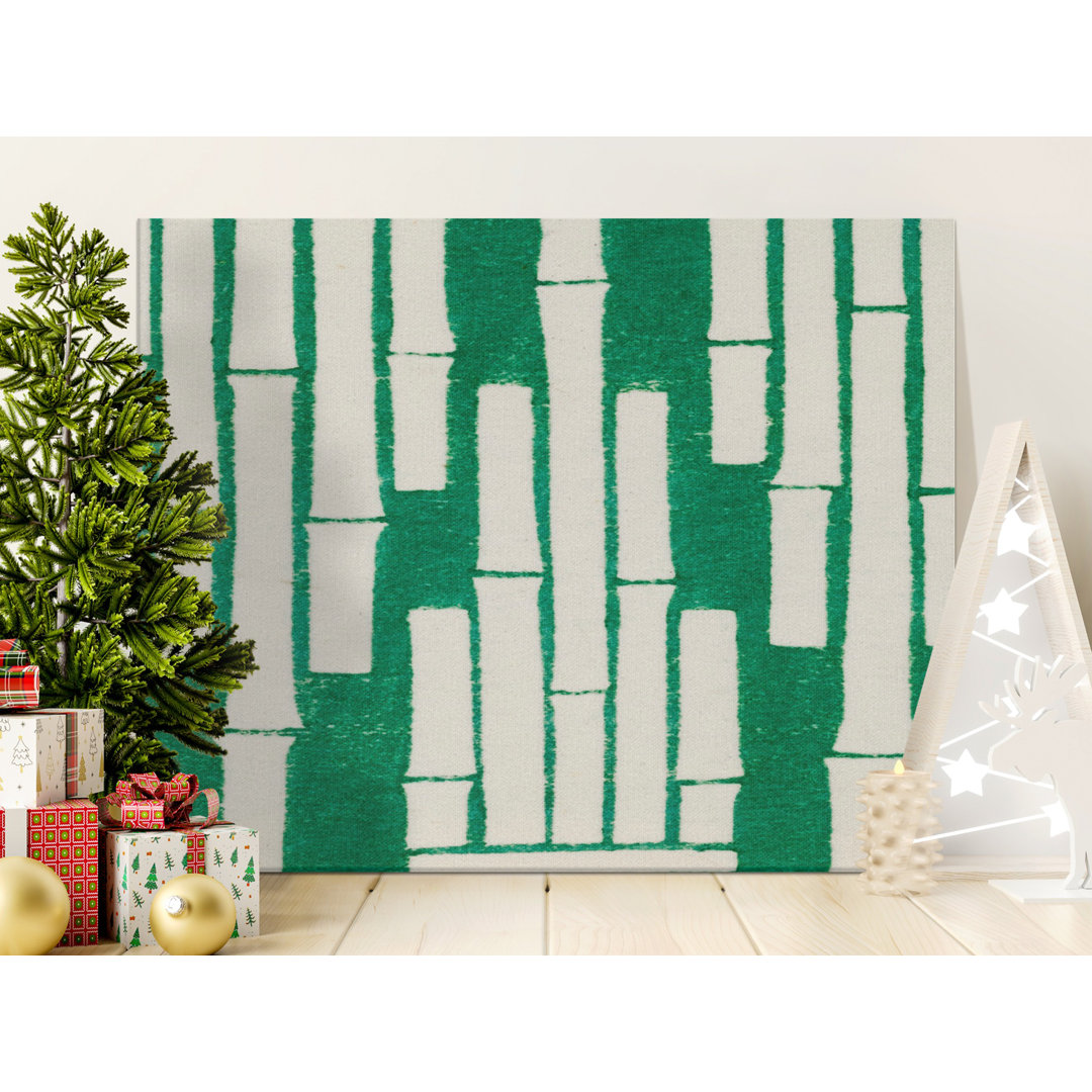 Bamboo Canvas Wall Art, Gallery Wrapped, Modern Home Decor, Ready to Hang Print, Archival Quality, Green and White Bamboo Stalks