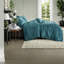 Ensemble de literie luxueux en velours froissé bleu sarcelle, conception hypoallergénique pour les chambres glamour