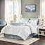 Édredon très grand 100% coton avec matelassage texturé bleu pour une chambre à coucher chaleureuse et élégante