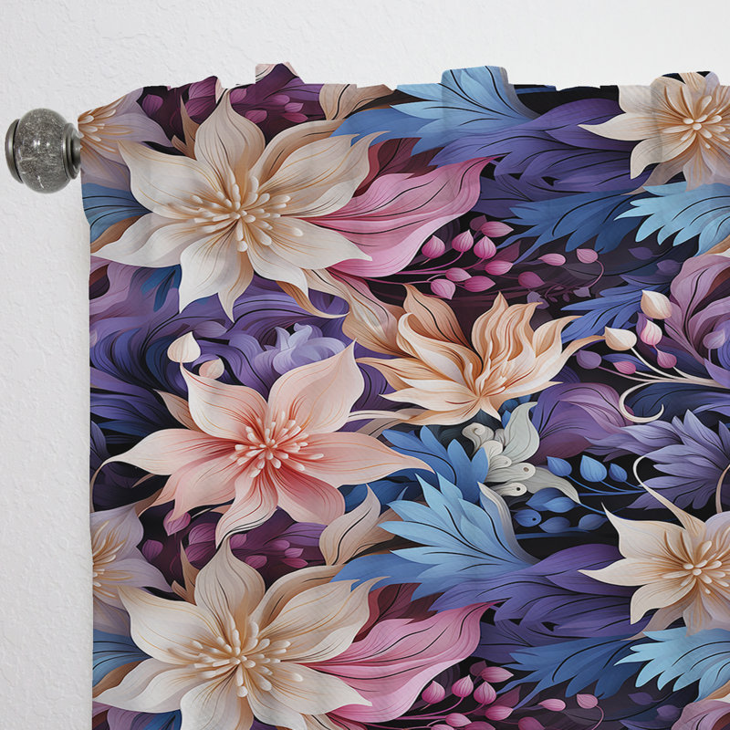 Motif cachemire Zen Tranquility - Rideau floral - Rideau floral obscurcissant - 1 panneau, L 52 po x L 108 po