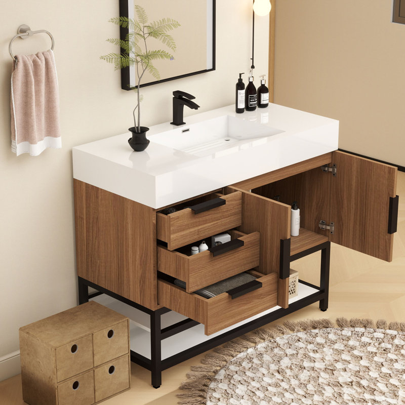Meuble-lavabo simple l 42 po x P 20 po x H 36 po, Bois