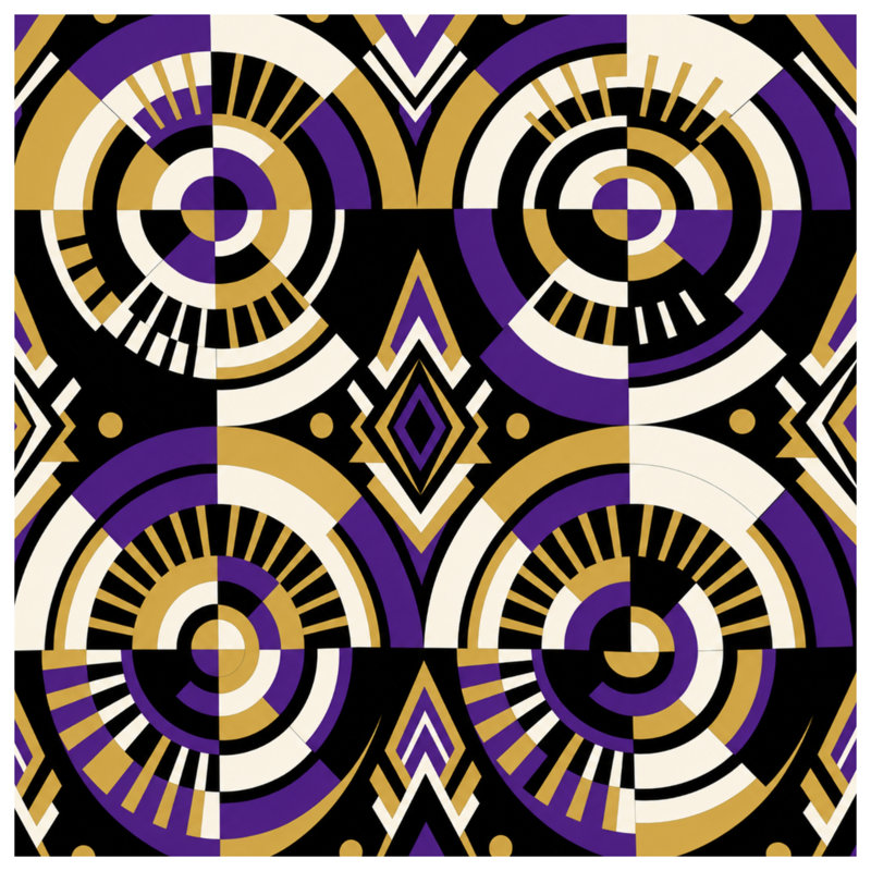 Édredon à motif géométrique Art Deco, Twin