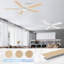 Ventilateur de plafond blanc d'intérieur 52 pouces à 5 pales avec lumières DEL, télécommande, commande vocale via Alexa, à intensité variable, 6 vitesses-241851670-241851666