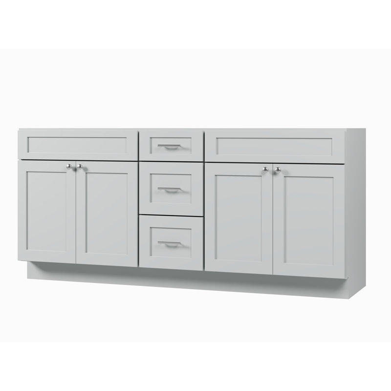 75 " Double Bathroom Vanity Base, Gray