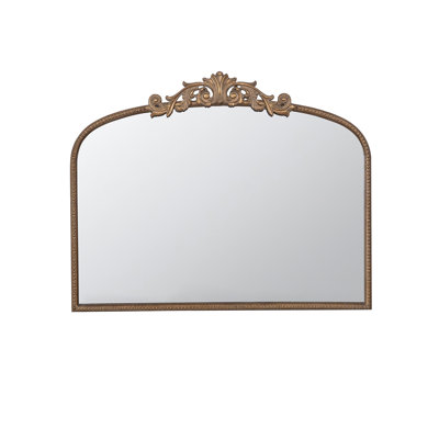 Miroir arqué 40 po x 31 po et console d'inspiration baroque de style classique pour le salon