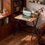 Bureau d'ordinateur compact et pliable avec tablette pour écran, parfait pour les petits espaces et les bureaux à domicile, finition noyer-1390820056-1390820053