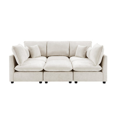 93.7'' Upholstered Sectional Sofa with Ottoman