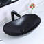 Davivy 24.5"x13.8'' Ceramic Black Oval Vessel Bathroom Sink w/ Pop Up Drain 
