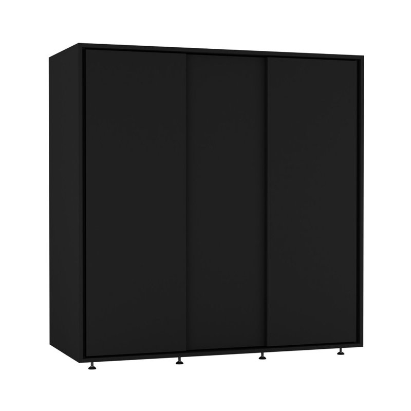 Solid Wood Wardrobe, Black
