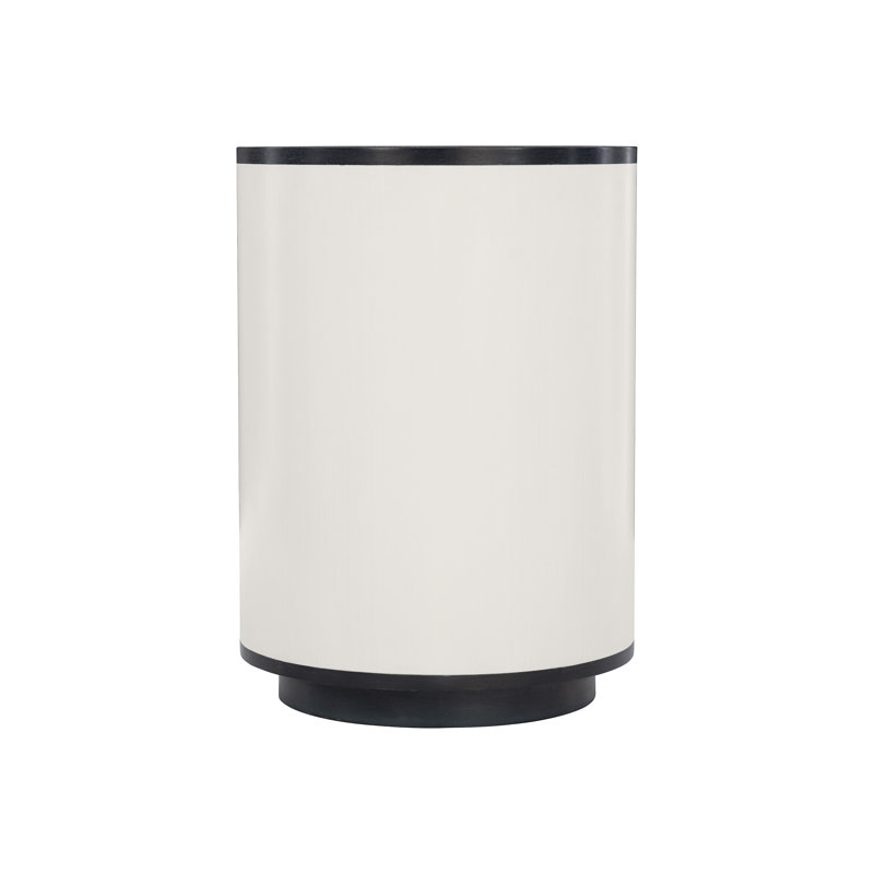 White and Black Round Wood Accent Table