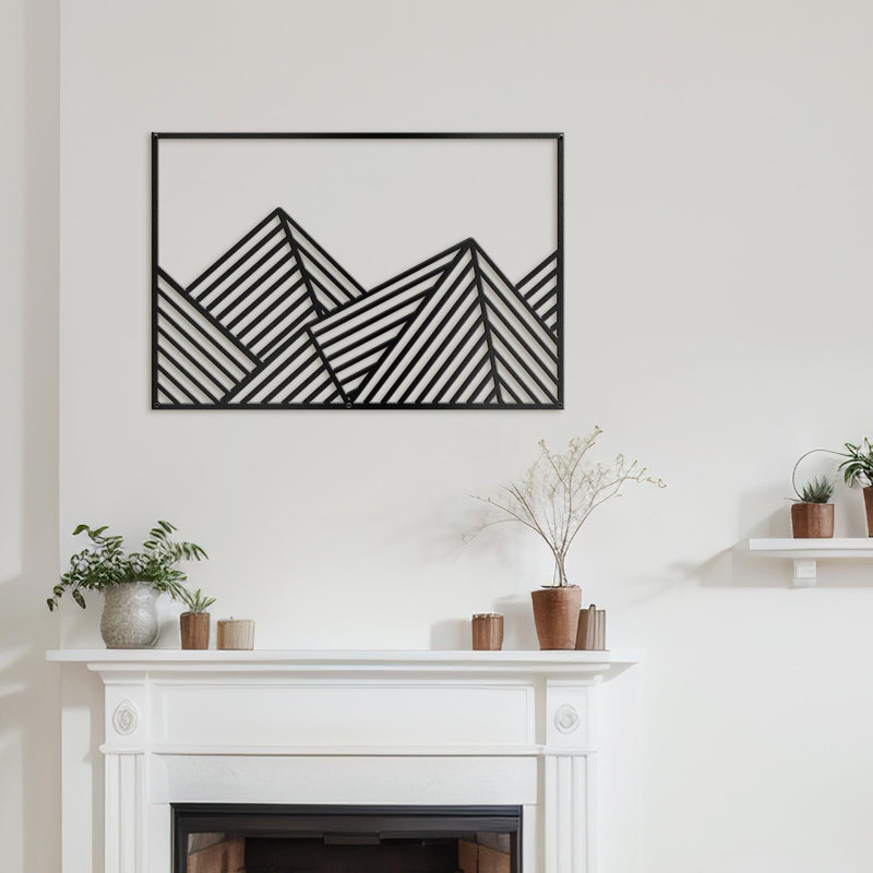 Wall Decor Metal, 12" H x 18" W x 0.05" D, Black