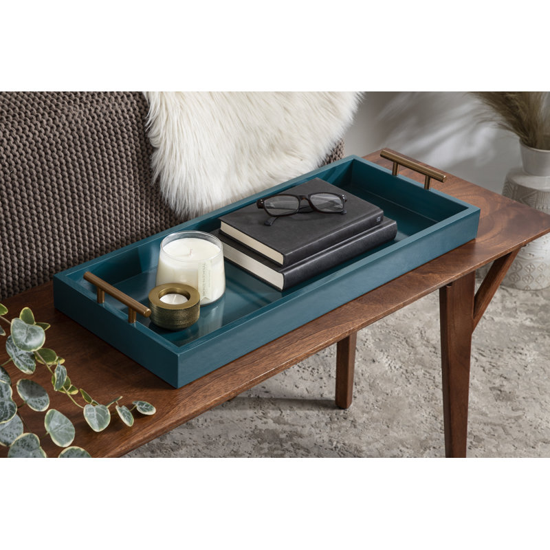 Norvan 24'' W Rectangular Decorative Tray , Blue