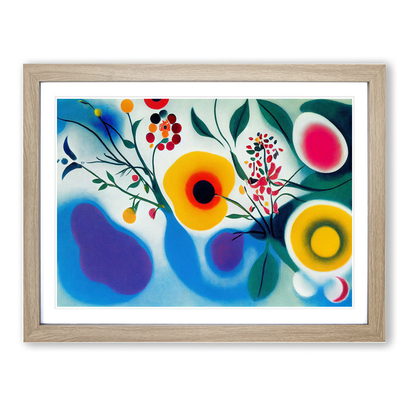 Dazzling Flowers - Framed Print, 34cm H x 46cm W x 2cm D, Oak Framed
