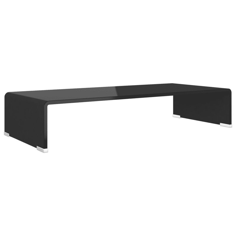 Wakeland TV Stand/Monitor Riser Glass, Black, 70cm
