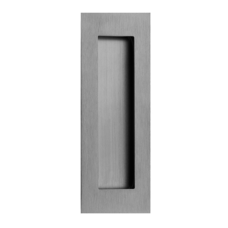 Flush Pull Plate, Satin Stainless Steel