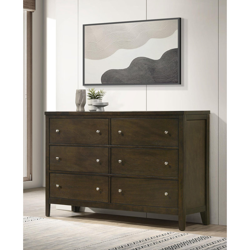 Commode 6 tiroirs cacao foncé