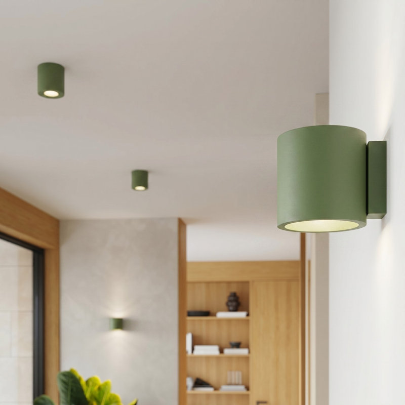 Wall lamp ORBIS 2 grey, Wall lamp ORBIS 1 olive green, Olive Green, 1 Light